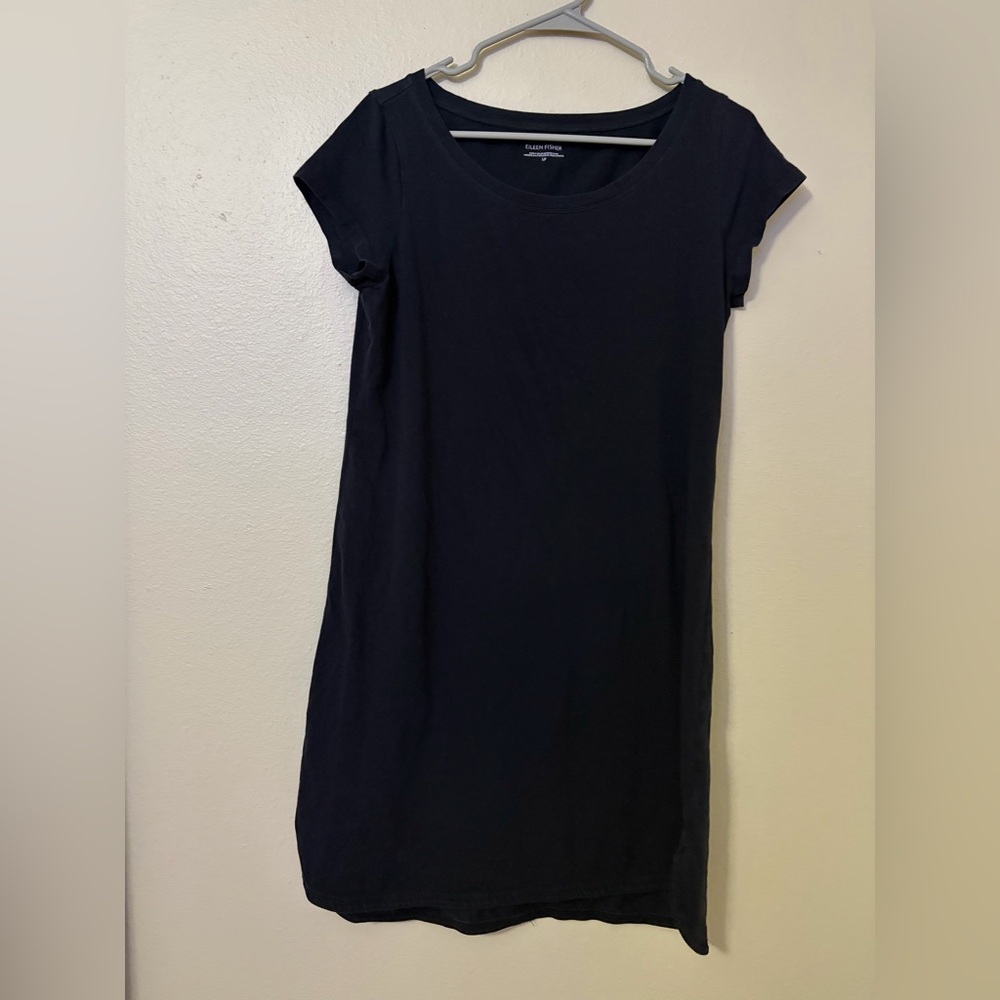 Eileen Fisher Black Scoop Neck Dress